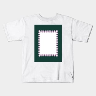 Wavy Lines - Green White Kids T-Shirt